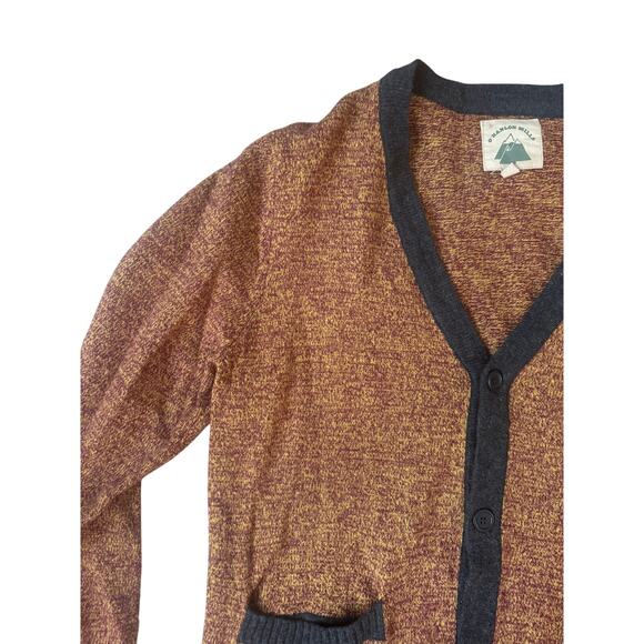 O'Hanlon Mills | Lambswool-Blend Melange Orange Relaxed Cardigan | Size XL - Picture 2 of 6